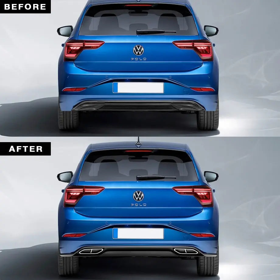 Suitable To Fit - VW Polo 8 Life (23-On) Gloss Black R-Line Style Rear Diffuser