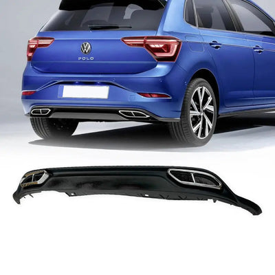 Suitable To Fit - VW Polo 8 Life (23-On) Gloss Black R-Line Style Rear Diffuser