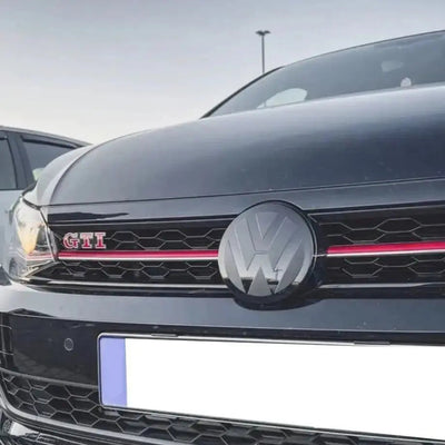 Suitable To Fit - V-W Polo 8AW Smoked Black Stick On Emblem Badge Cover (Pair)