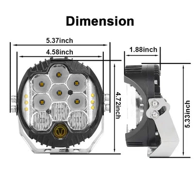 Suzuki Jimny (18-On) Bar Light Mount With Dual-Function LED Spotlights