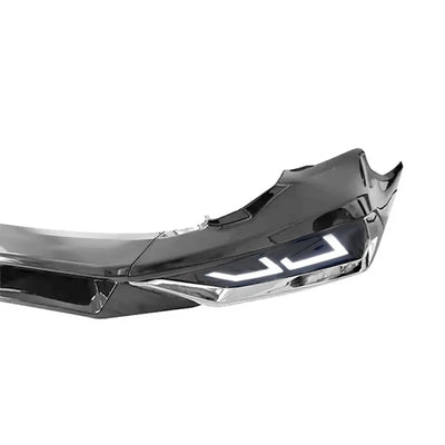Toyota Corolla Cross (21-On) GR Sport Style 3-Piece Gloss Black DRL LED Front Spoiler