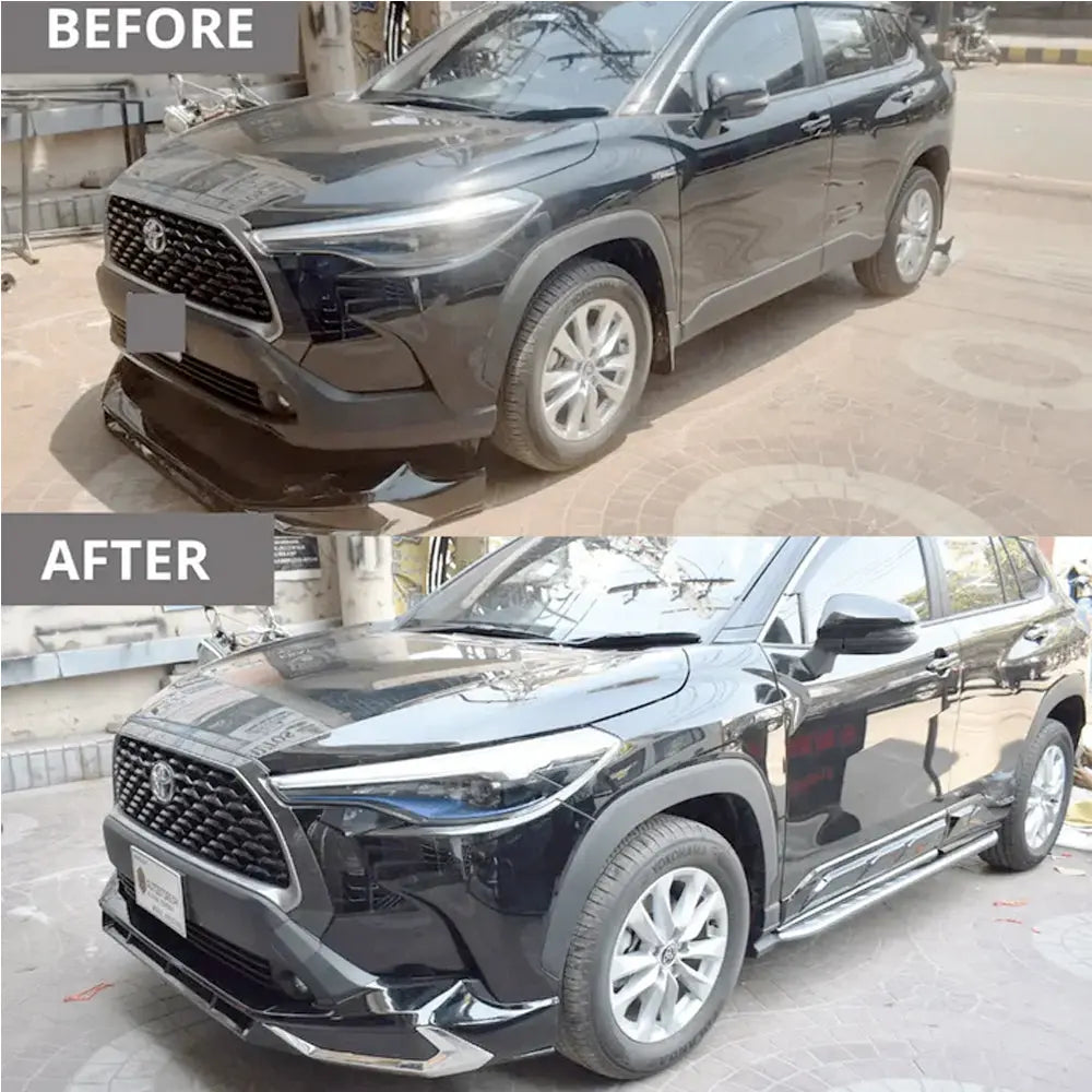 Toyota Corolla Cross (21-On) GR Sport Style 3-Piece Gloss Black Front Spoiler