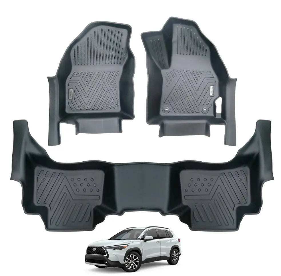 Toyota Corolla Cross (21-On) Moulded TPE Rubber Floor Mats (3-Piece)