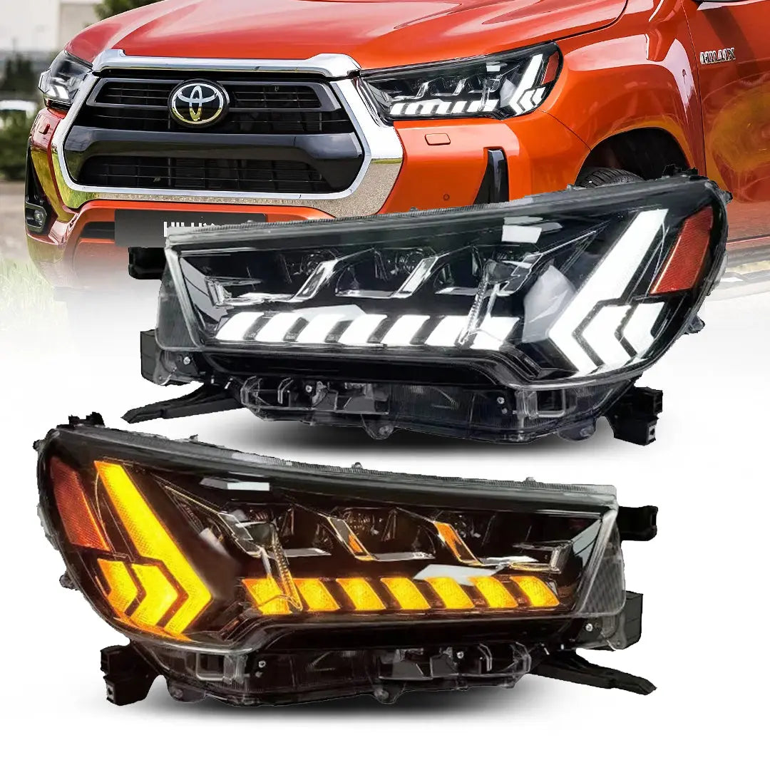Toyota Hilux Revo (20-On) LED Projector Upgrade Headlights With Sequential Indicator