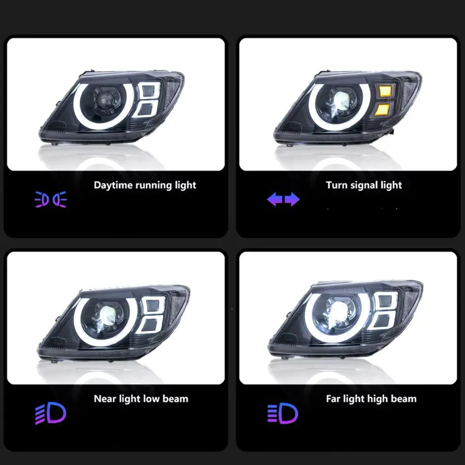 Toyota Hilux Vigo (05-08) Defender Style LED Projector Upgrade Headlights