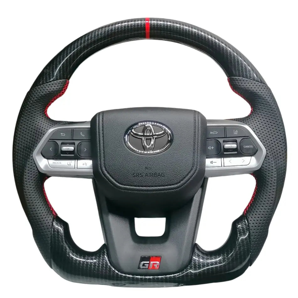 Toyota Land Cruiser LC300 GR Sport Style Carbon Look Upgrade Steering Wheel