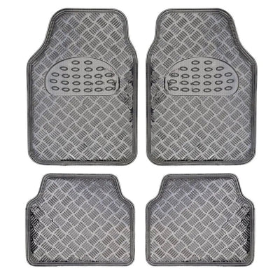 Universal 4-Piece Chrome Carbon Look Racing Mats