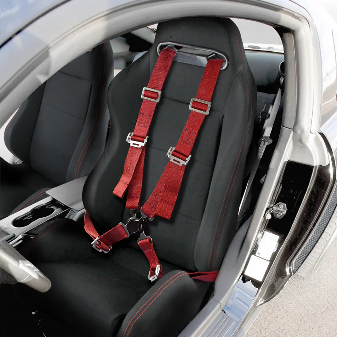 Universal 4-Point Racing Seat Harness (Red)