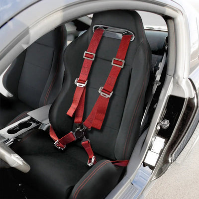 Universal 4-Point Racing Seat Harness (Red)
