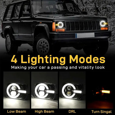 Universal 7 Inch Bronco Style LED Projector Square Headlights