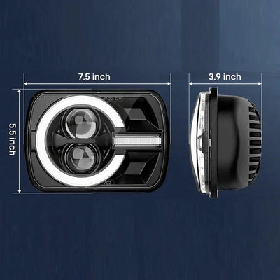 Universal 7 Inch Bronco Style LED Projector Square Headlights