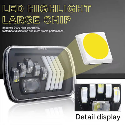 Universal 7 Inch Dual Function LED Projector Square Headlight