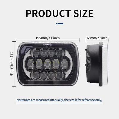 Universal 7 Inch Dual Function LED Projector Square Headlight