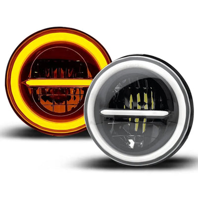 Universal 7 Inch Jeep Style LED Angel Eye Headlight