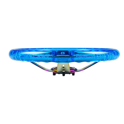 Universal Blue Acrylic JDM Drift Style Racing Steering Wheel - Neo Chrome Face (350mm)