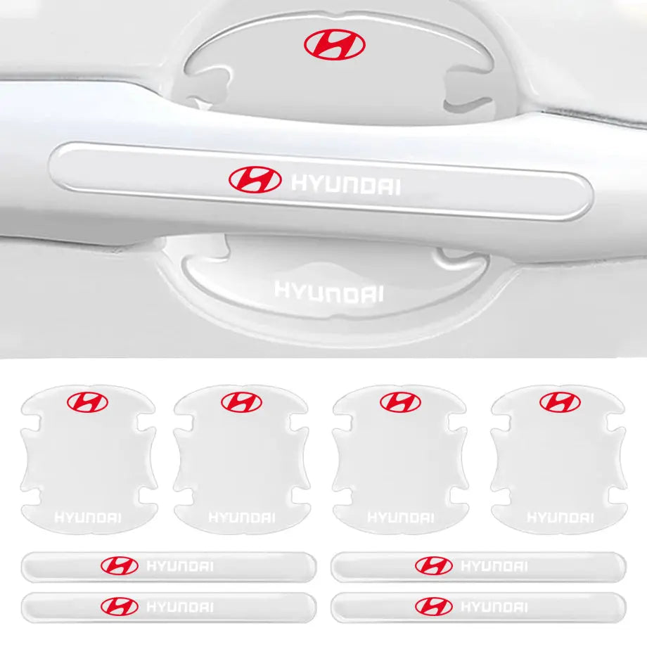 Universal Hyundai Transparent Silicone Door Handle Cover Protector Set (8pc)