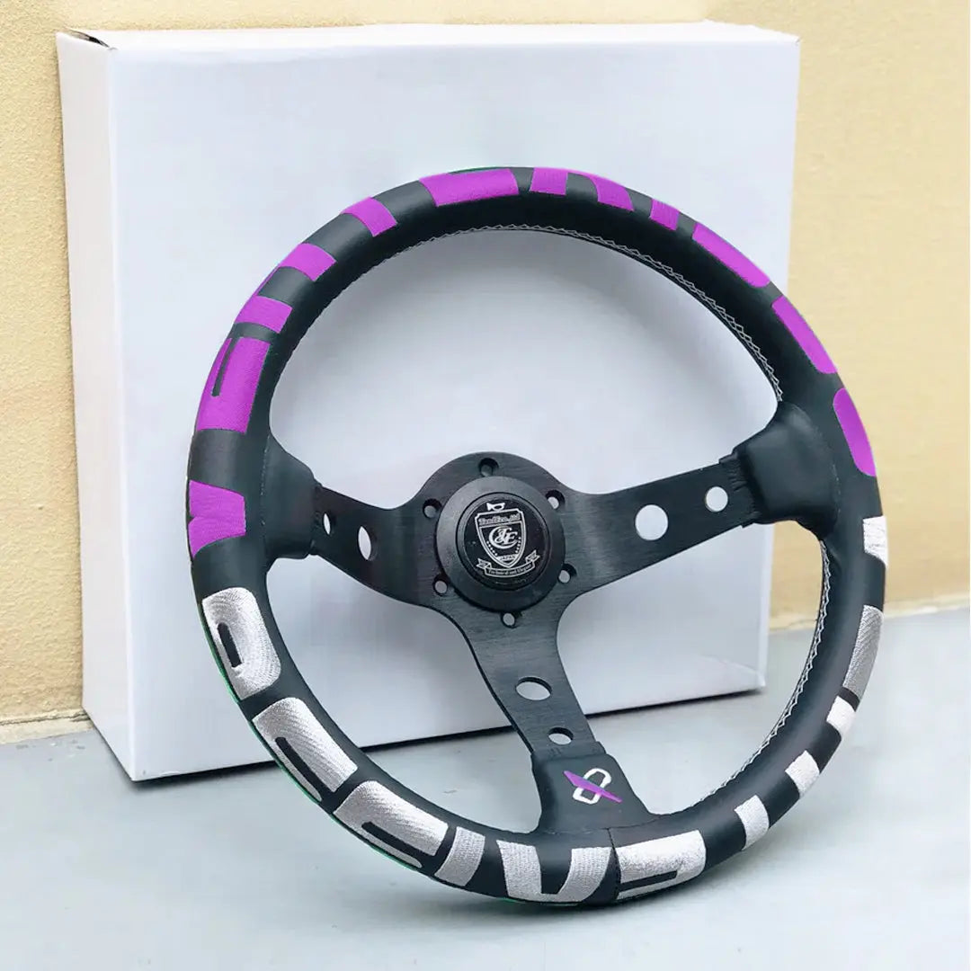 Universal JDM Aluminium Vertex Drift Style Sports Steering Wheel (320mm)