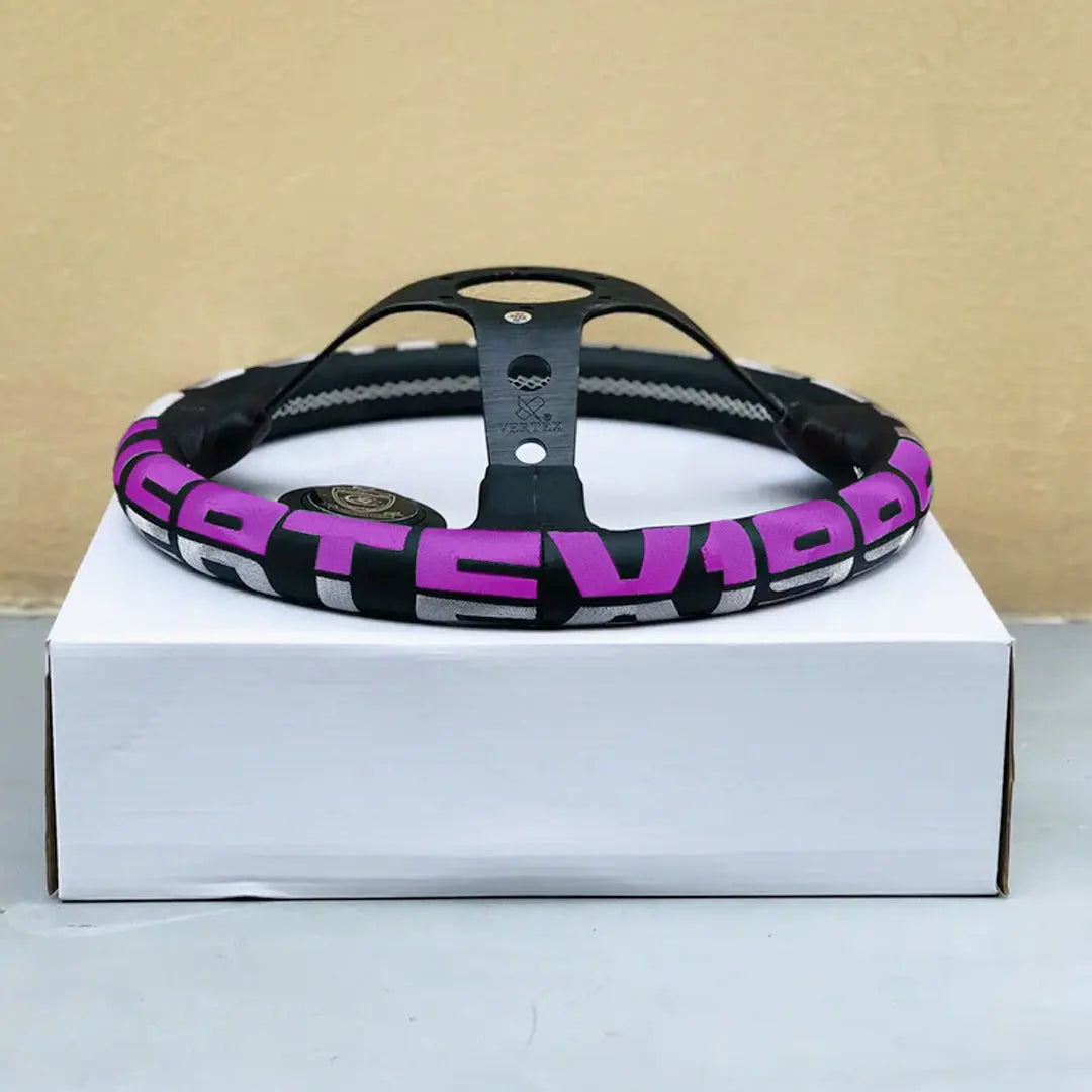 Universal JDM Aluminium Vertex Drift Style Sports Steering Wheel (320mm)