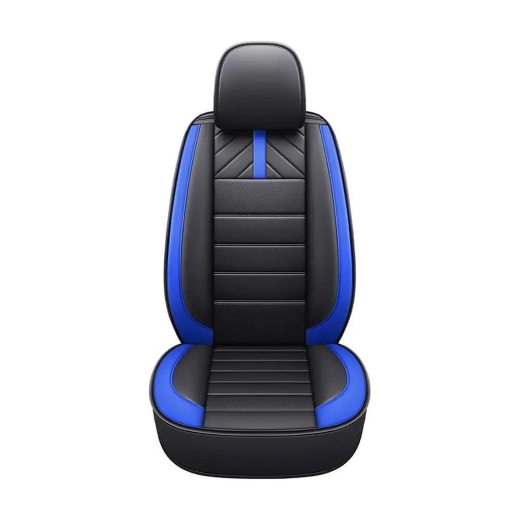 Universal Premium Luxury Car Seat Covers - Front & Rear Full Set (Black & Blue)