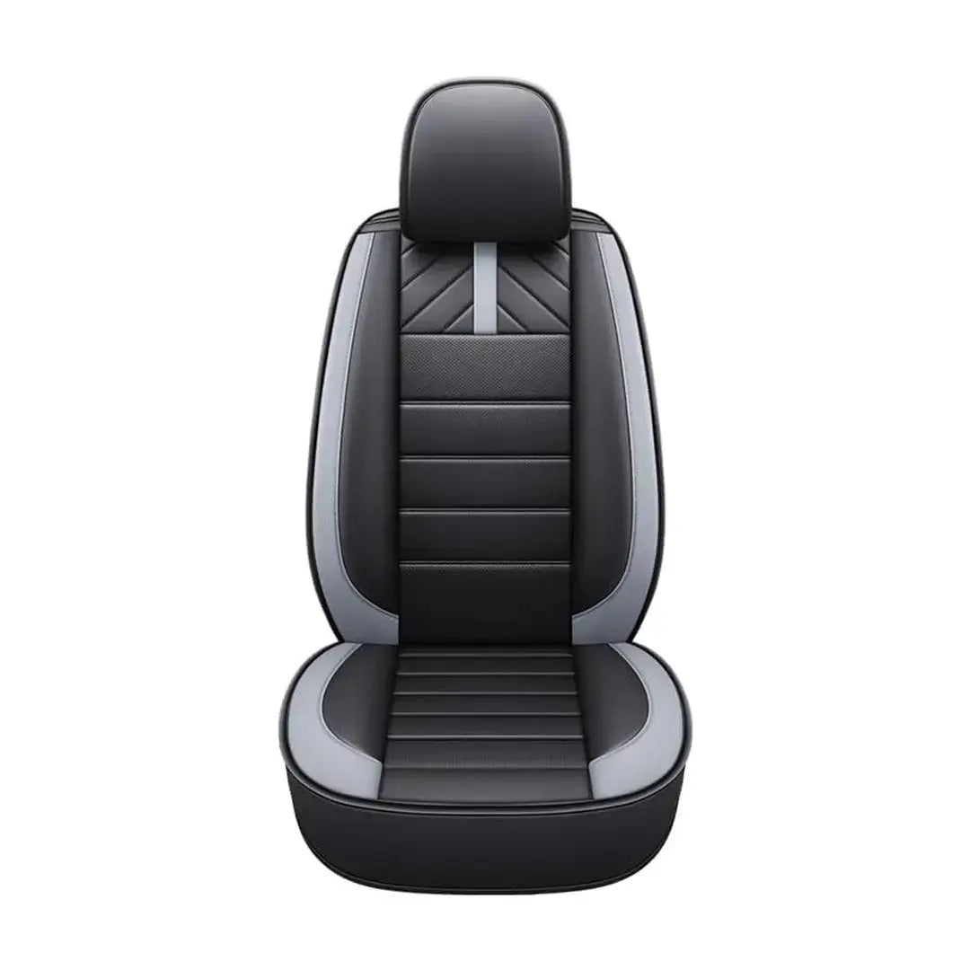 Universal Premium Luxury Car Seat Covers - Front & Rear Full Set (Black & Grey)