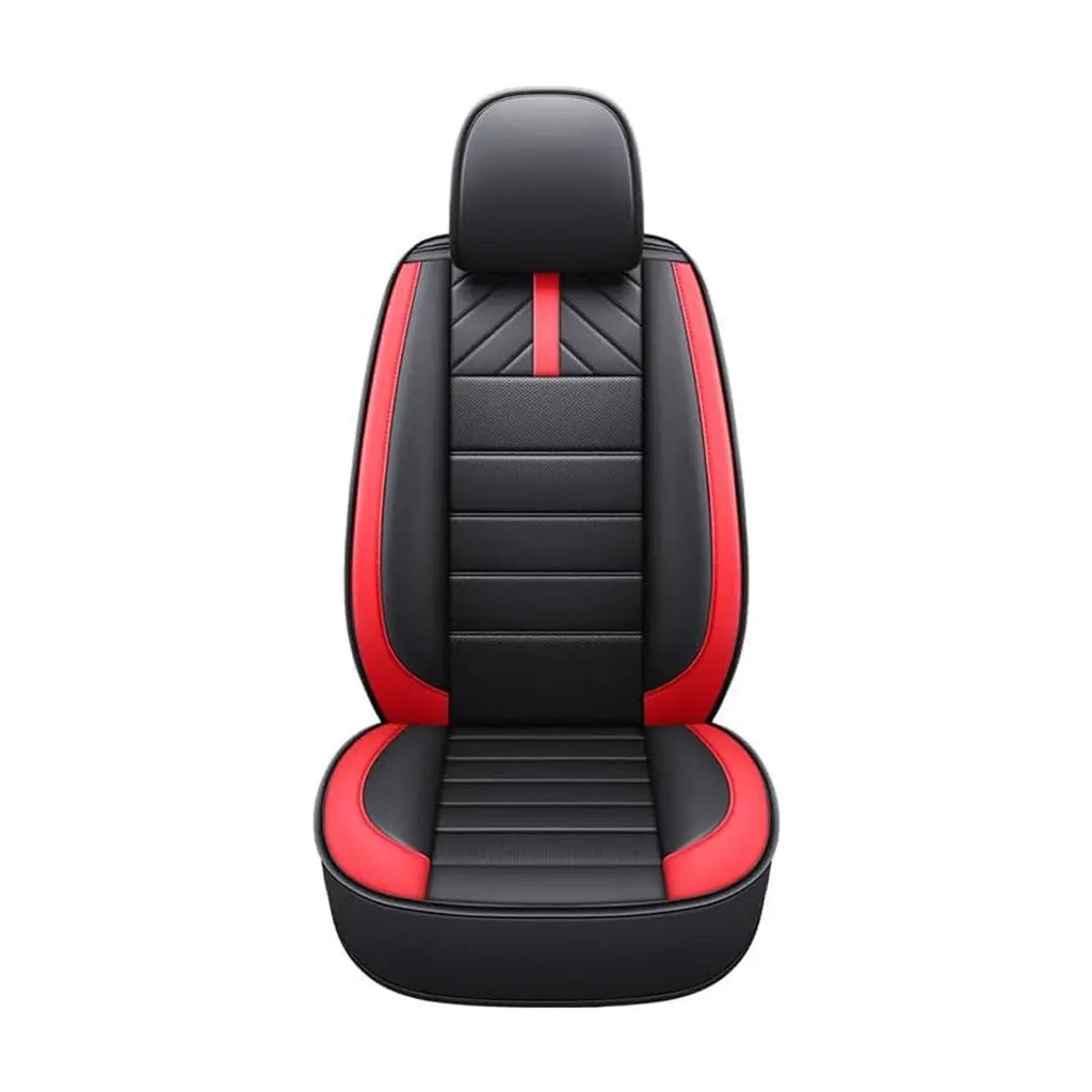 Universal Premium Luxury Car Seat Covers - Front & Rear Full Set (Black & Red)