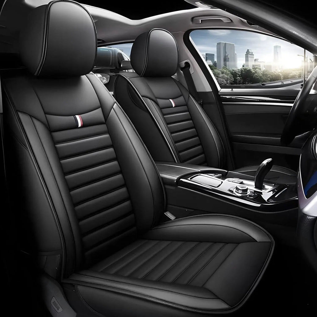 Universal Premium Luxury Car Seat Covers - Front & Rear Full Set (Black)