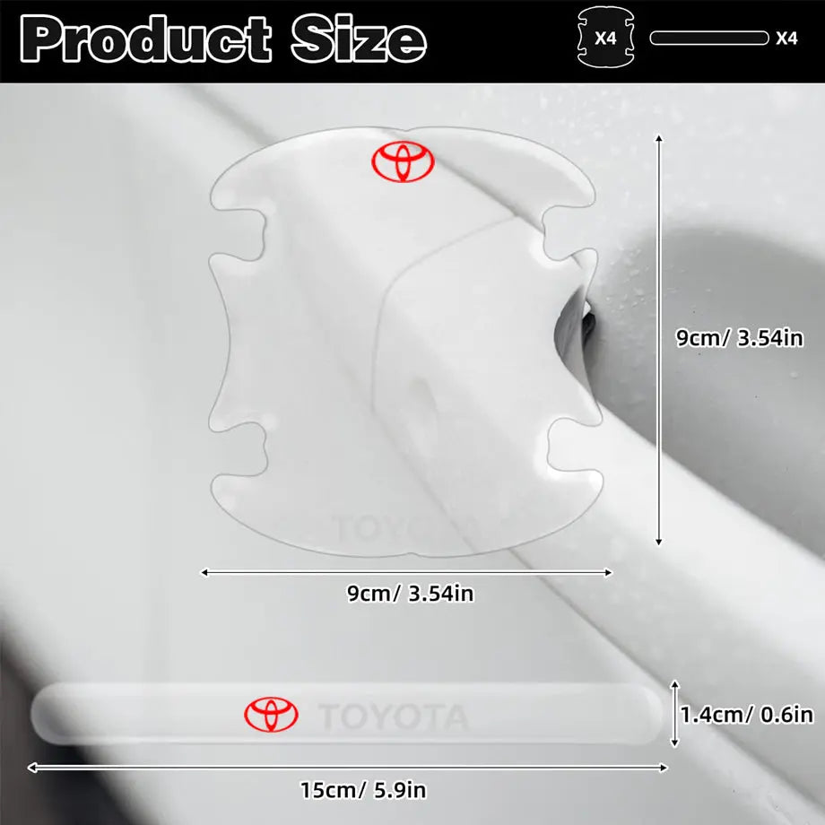 Universal Toyota Transparent Silicone Door Handle Cover Protector Set (8pc)