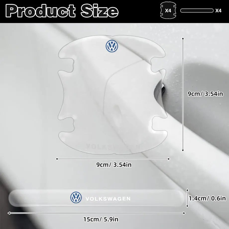 Universal VW Transparent Silicone Door Handle Cover Protector Set (8pc)