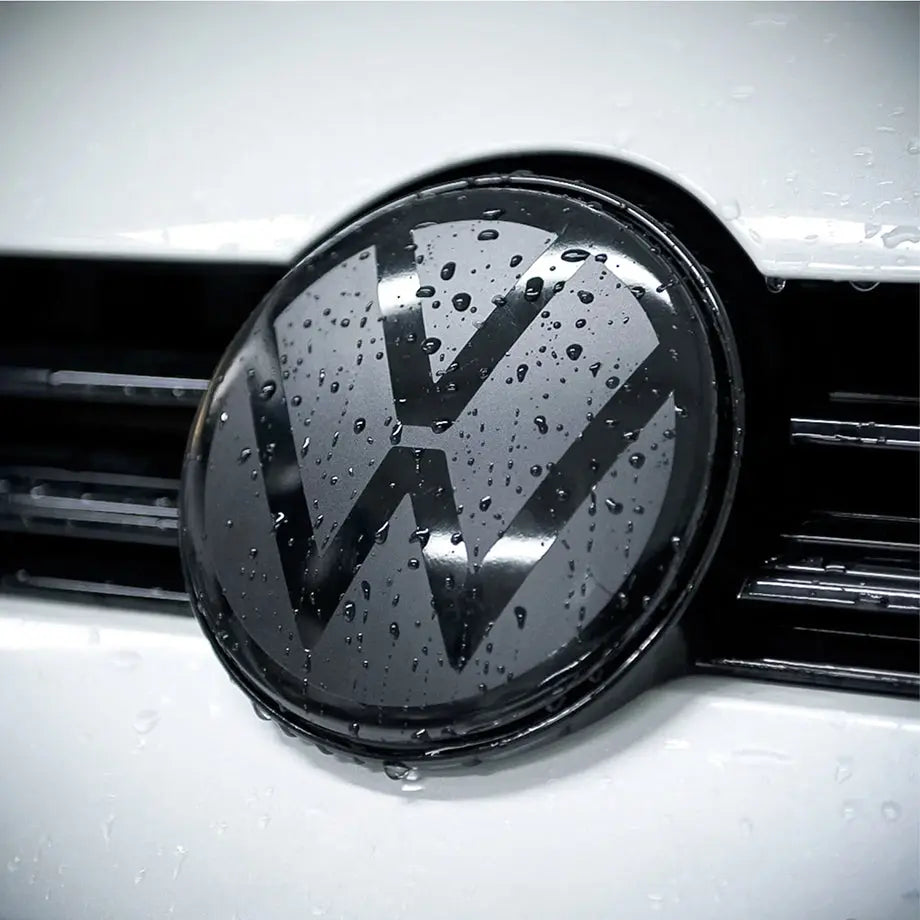 Suitable To Fit - V-W Polo 6 / Vivo Smoked Black Stick On Emblem Badge Cover (Pair)