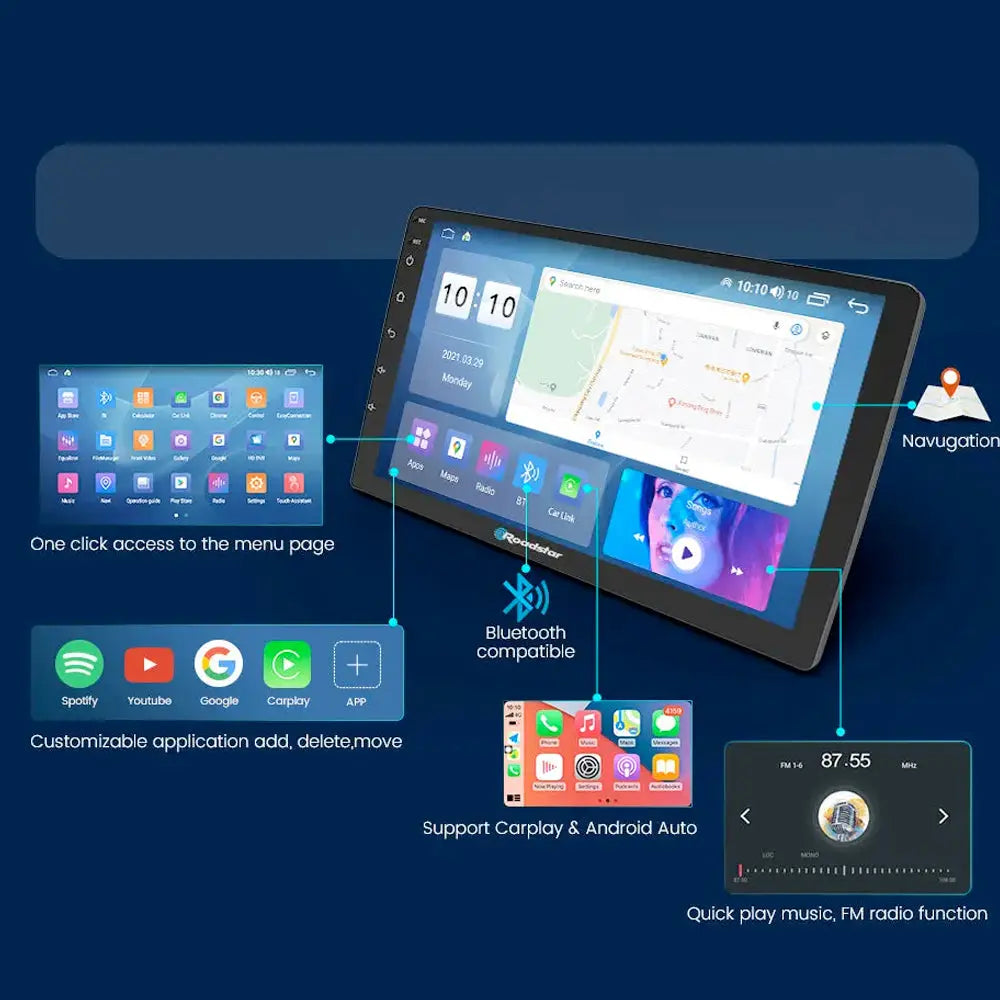 VW Polo 9N3 / Vivo (05-17) - 9 Inch Roadstar Android Multimedia Unit With Voice Command