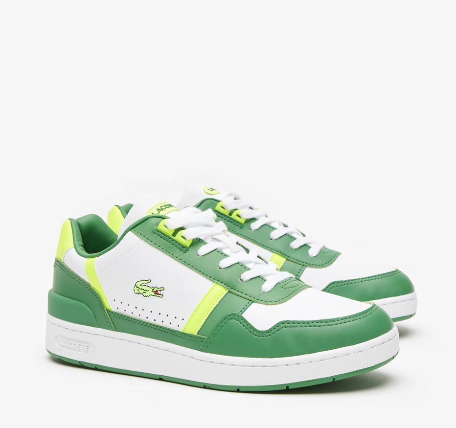 Men's Lacoste T-Clip Leather Colour Block Trainers