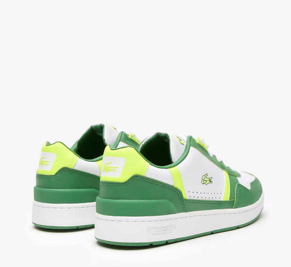 Men's Lacoste T-Clip Leather Colour Block Trainers