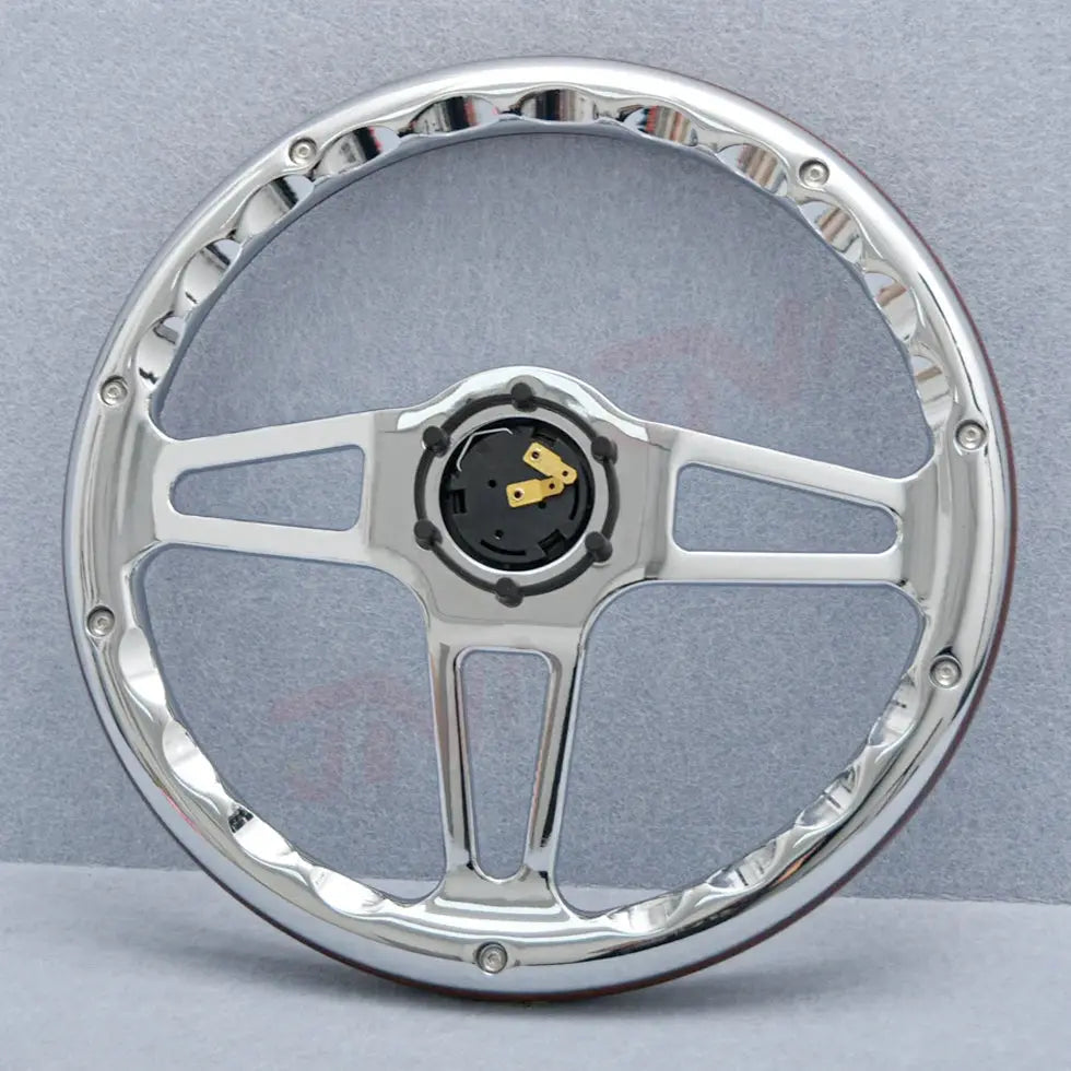 Genuine Wood Grain Racing Style Steering Wheel (350mm)