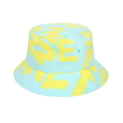 Aape Bucket Hat Camo Logo Blue-Yellow