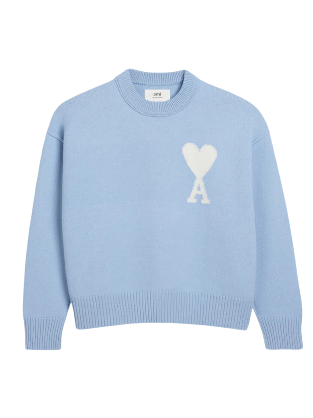 Ami Sweater Logo Heather Cashmere Blue