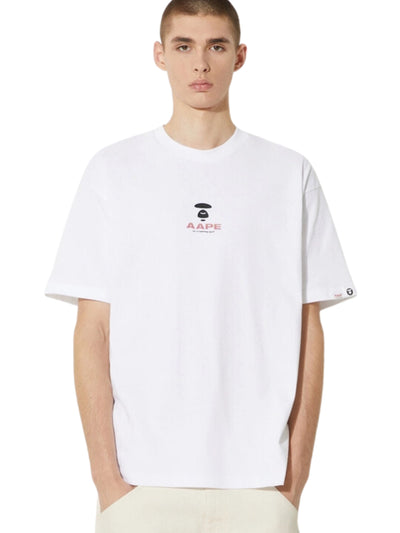 Aape T-Shirt Moonface Logo White