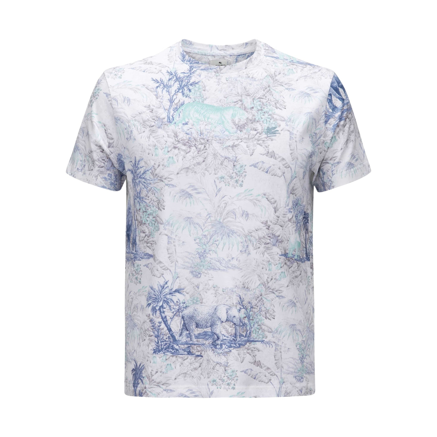 Etro T-Shirt Roma White-Blue