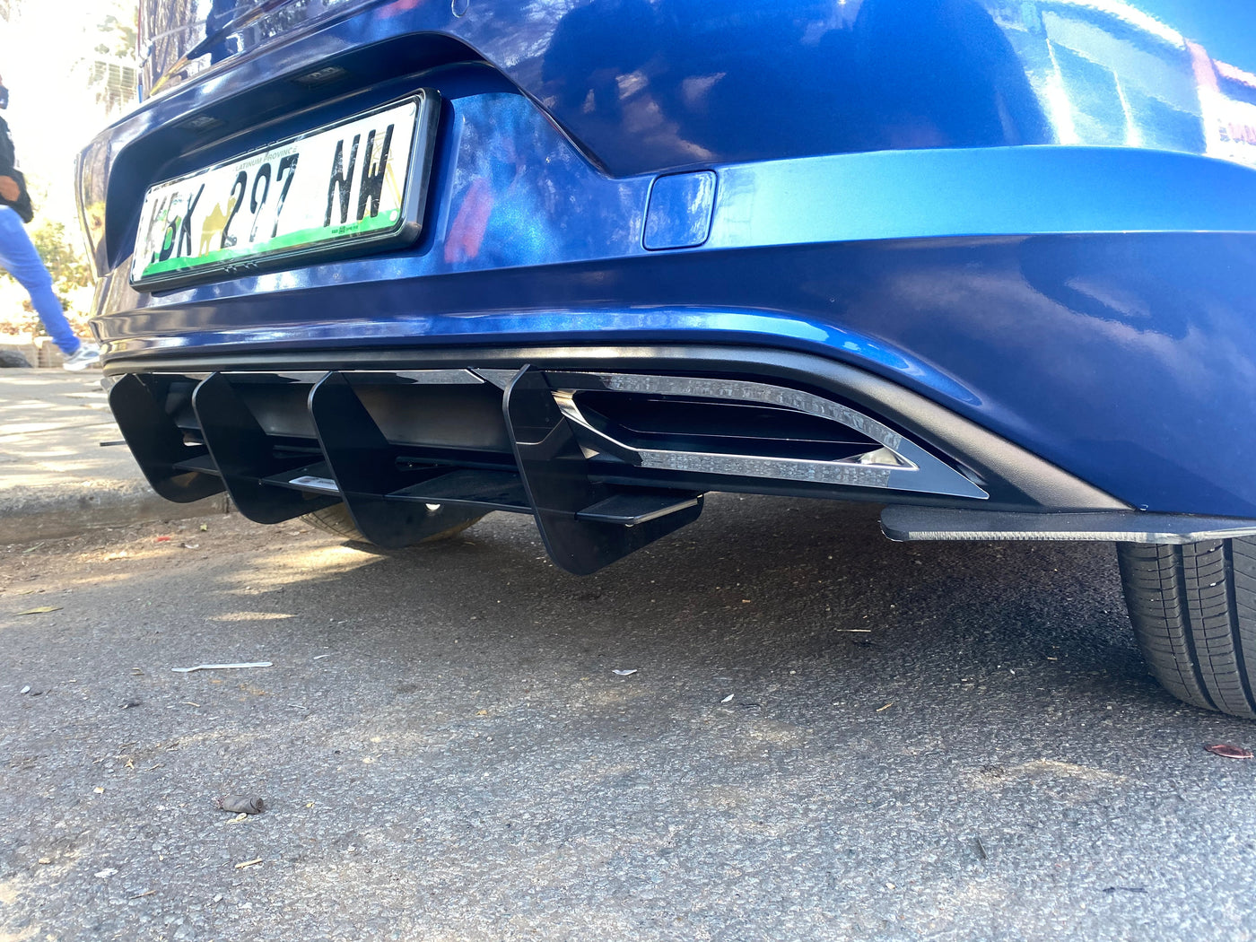 VW POLO 8 TSI TO R-LINE UPGRADE REAR DIFFUSER CHROME TRIMMING