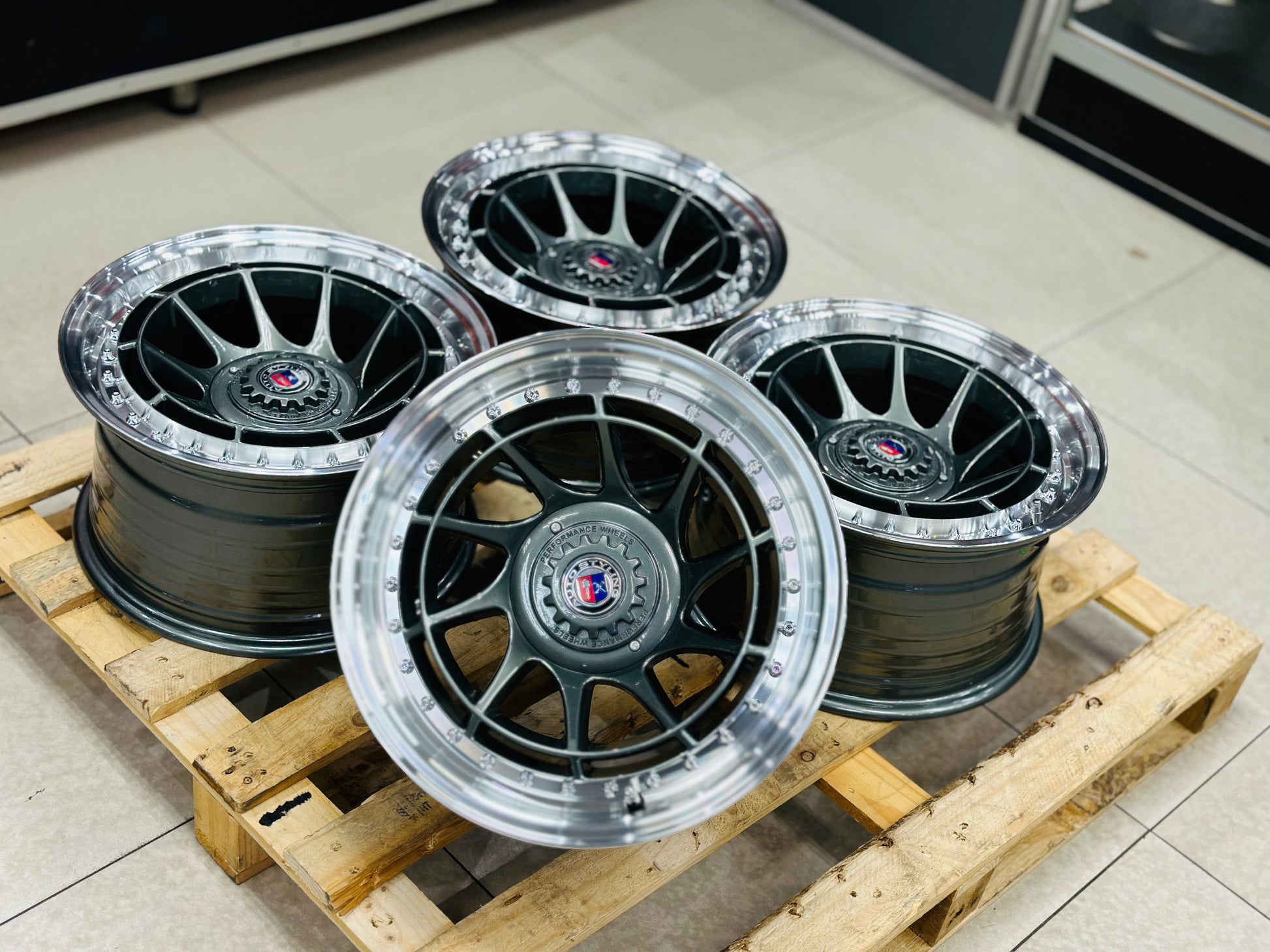 15” AS-7574 GUNMETAL 4/100 4/108 wheels