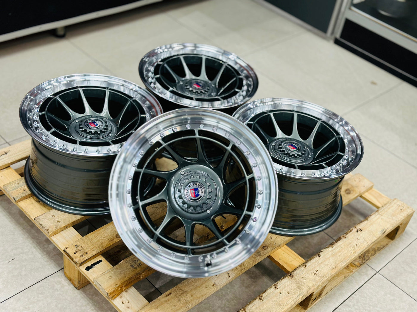 15” AS-7574 GUNMETAL 4/100 4/108 wheels