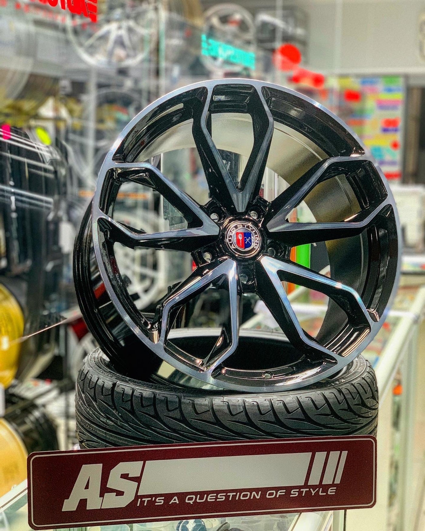 19” AS-F1203  5/120 BLACK MACHINE FACE