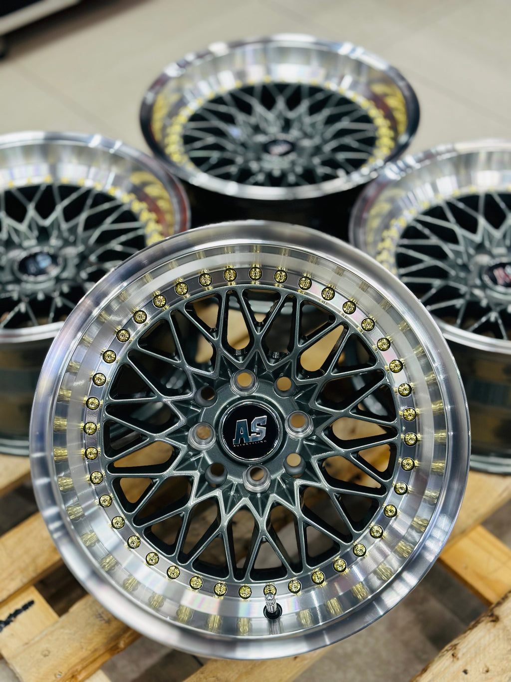 15” AS-7418 VS  GUNMETAL 4/100 4/114 wheels