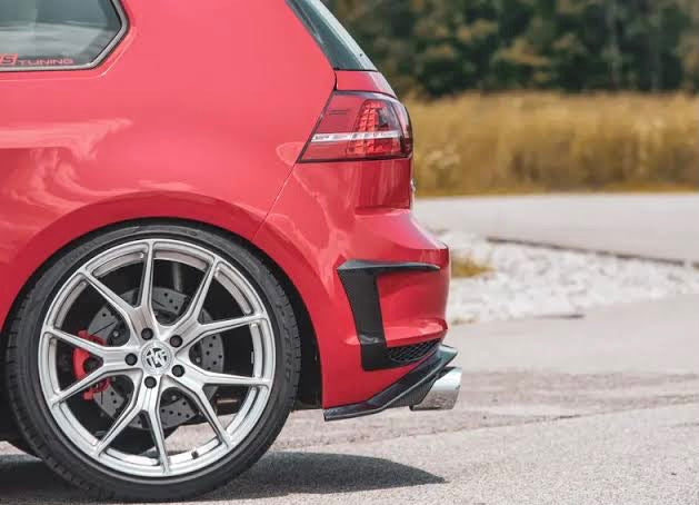 VW GOLF MK 7 gti R400 style REAR BUMPER CANARDS GLOSS BLACK