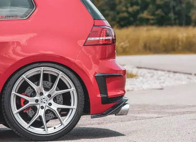 VW GOLF MK 7 gti R400 style REAR BUMPER CANARDS GLOSS BLACK