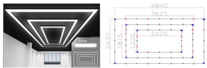 Designer Hexagon /arrow led lights 4.8m x2.4m