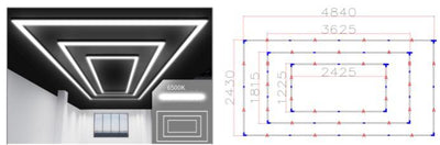 Designer Hexagon /arrow led lights 4.8m x2.4m