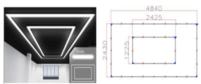 Designer Hexagon /arrow led lights 4.8m x2.4m