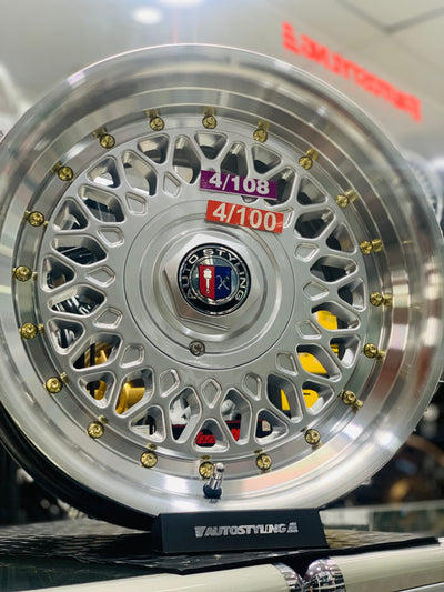 15” AS-PMESH 4x100  4x108 SILVER wheels