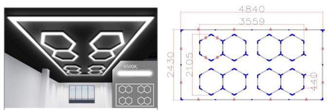 Designer Hexagon /arrow led lights 4.8m x2.4m