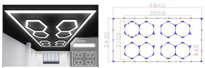 Designer Hexagon /arrow led lights 4.8m x2.4m